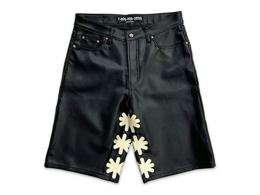 LOSTSHDWS Leather Shorts Black