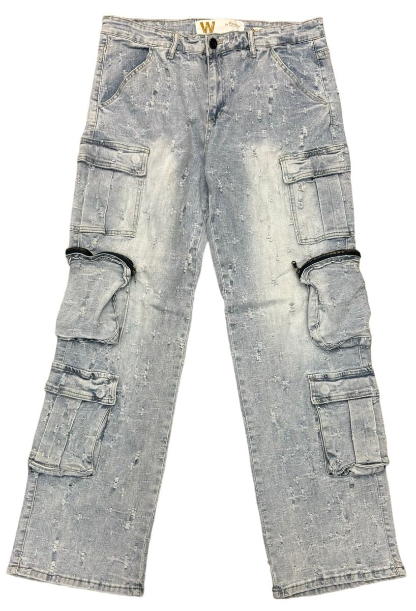 Baggy Cargo Ripped Denim Jean