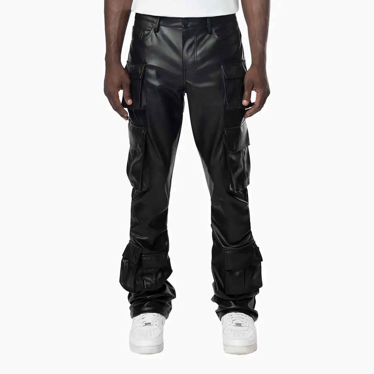 Stacked Utility Vegan Leather Jean