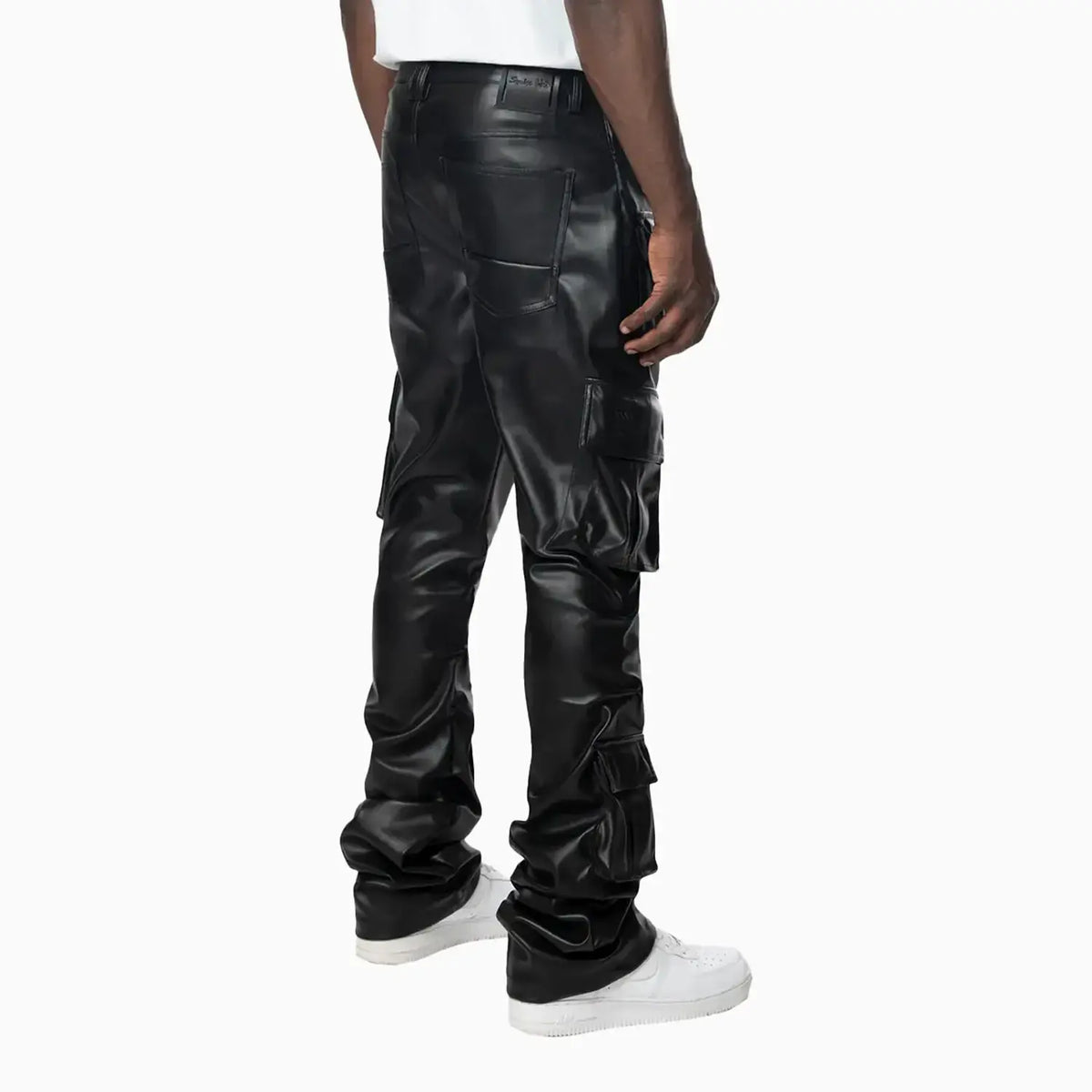 Stacked Utility Vegan Leather Jean