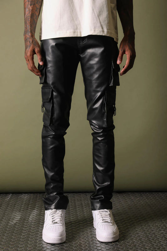 Legend Collection Leather Cargo Jean