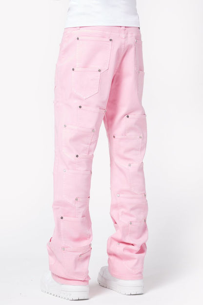 Pink Multi Pockets Denim
