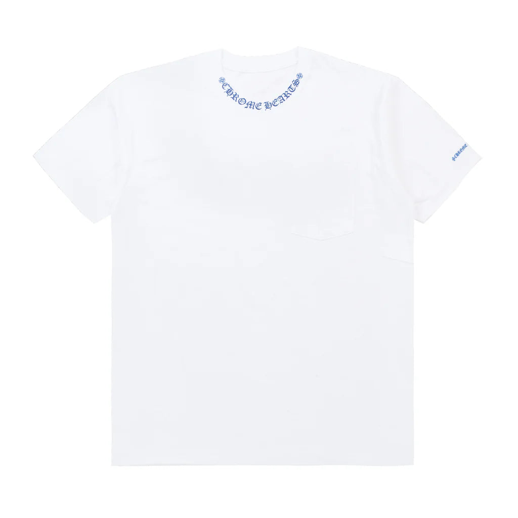Chrome Hearts Neck Logo Tshirt White Blue