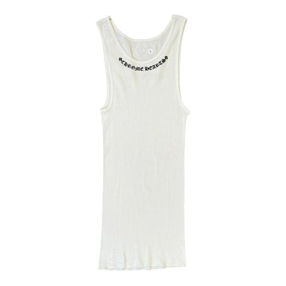 Chrome Hearts Scroll Neck Logo Tank White