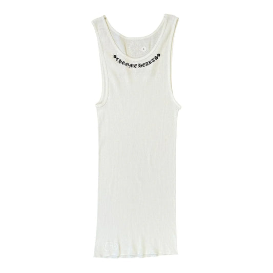 Chrome Hearts Scroll Neck Logo Tank White
