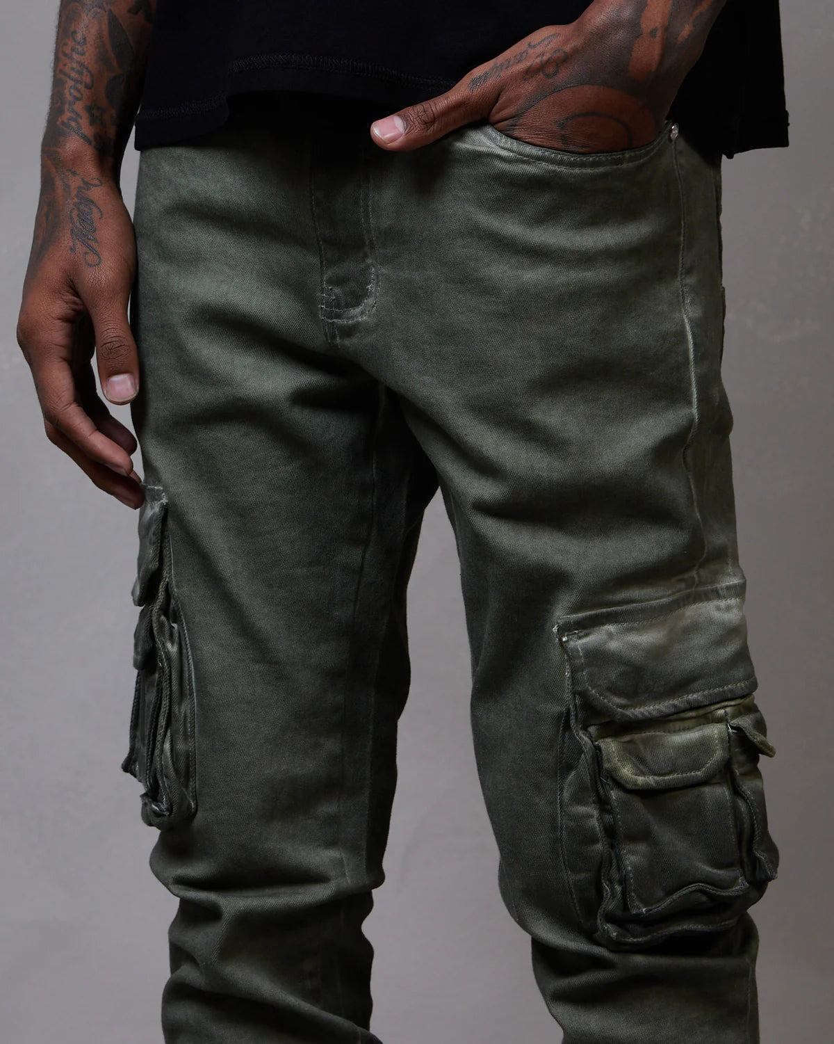 Solace Skinny Cargo Jean Olive