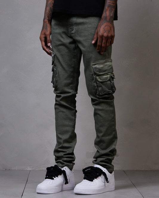 Solace Skinny Cargo Jean Olive