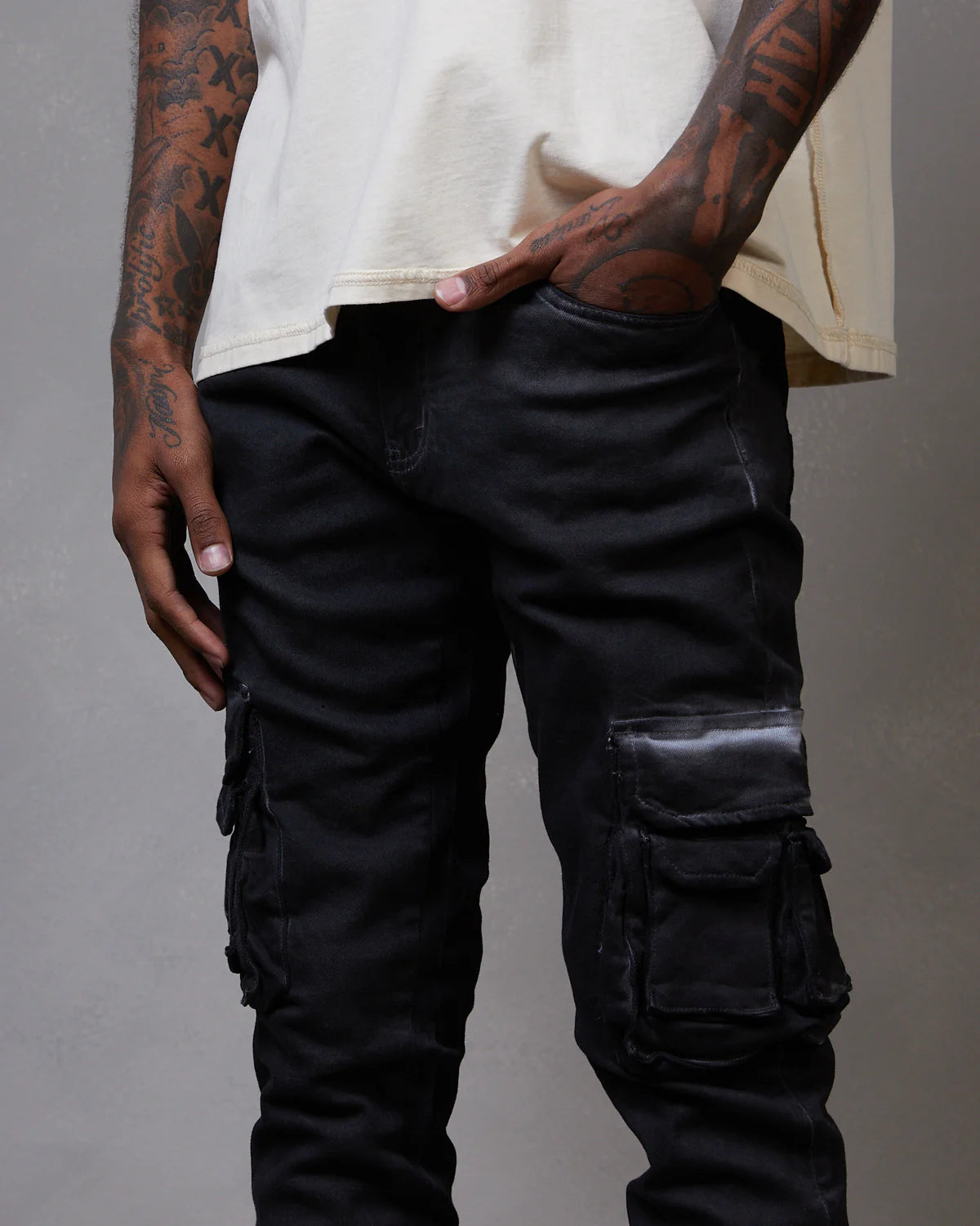 Solace Skinny Cargo Jean Black