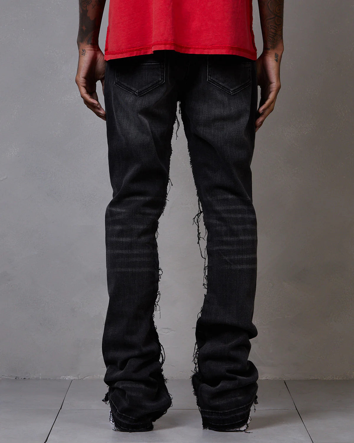 Stacked Flare Jean Black