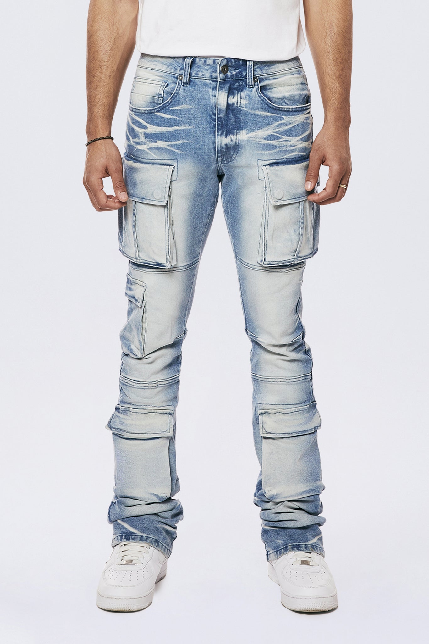 Utility Cargo Stacked Denim Jean