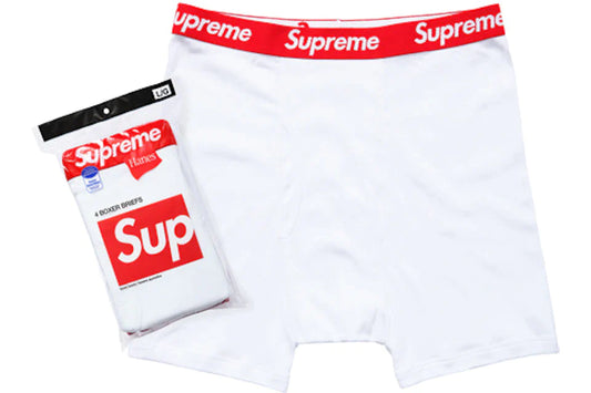 Supreme Hanes Boxer Briefs White