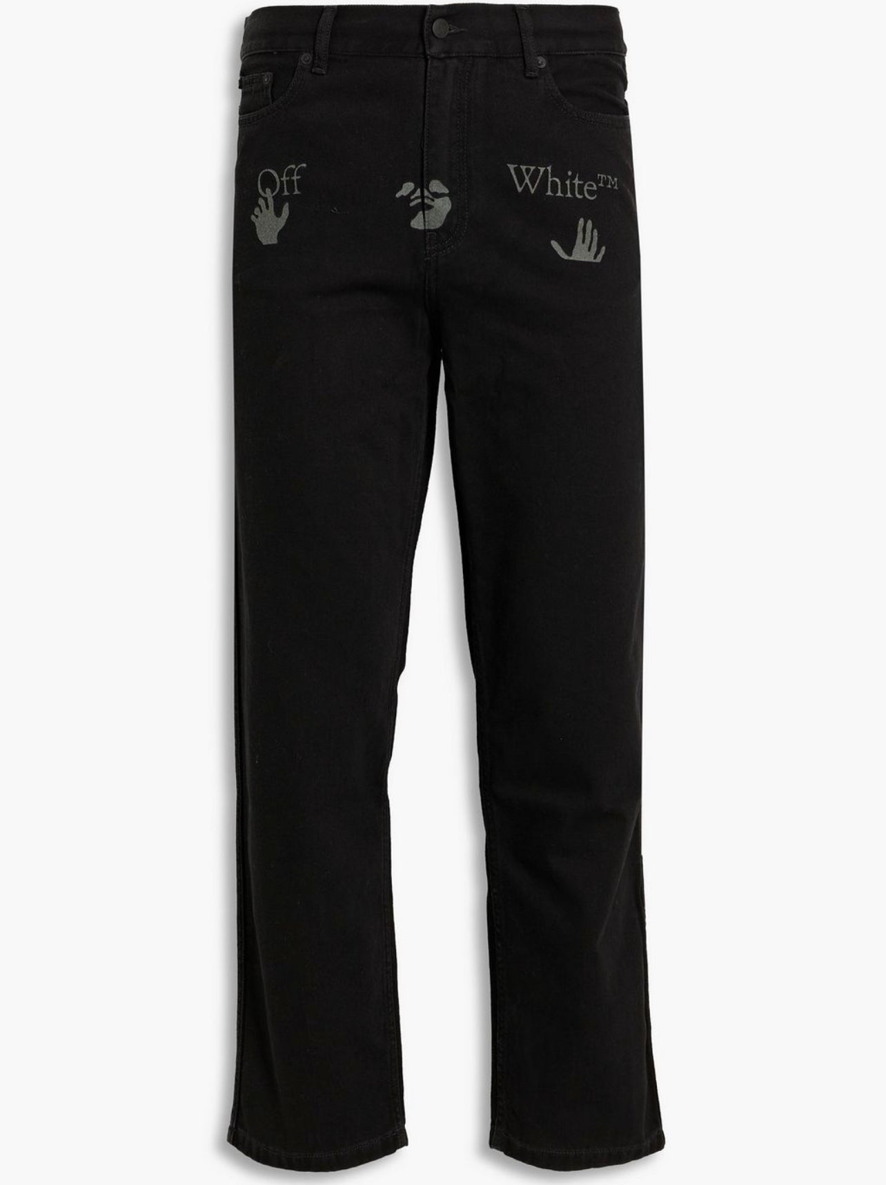 Off White Printed Logo Black Jean